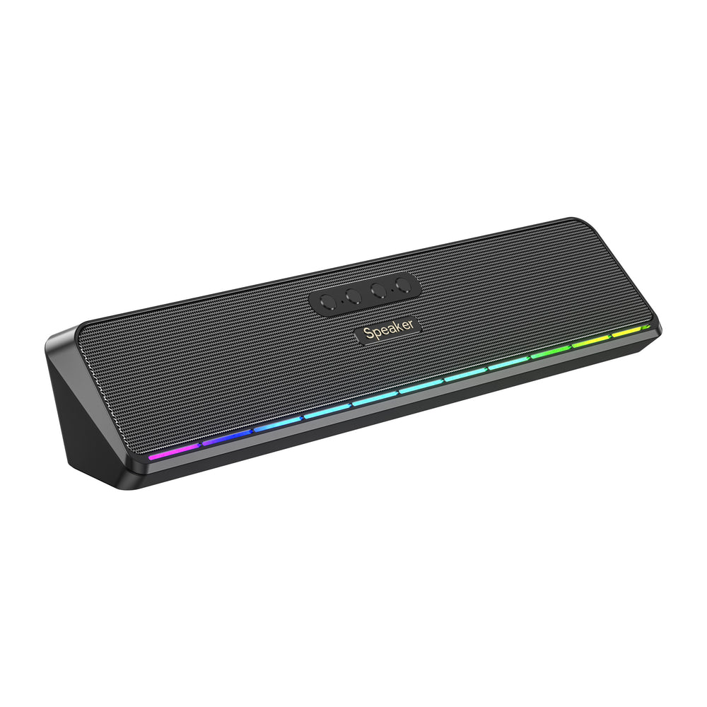Rgb wireless bluetooth speaker - big sound, deep bass, card slot, multifunctional desktop bluetooth audio system with radio - e3571