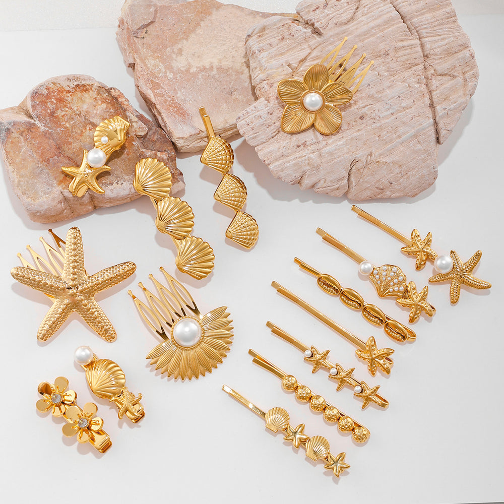Diy hair accessories wholesale fashion cross-border jewelry niche stylestarpersonalized star flower bridal headwear women's hairpin one-word clip