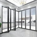 Heavy-duty folding doors available nationwide: wind-resistant, thickened aluminum alloy sliding and swing doors for hotels, clubs, shops, and villas