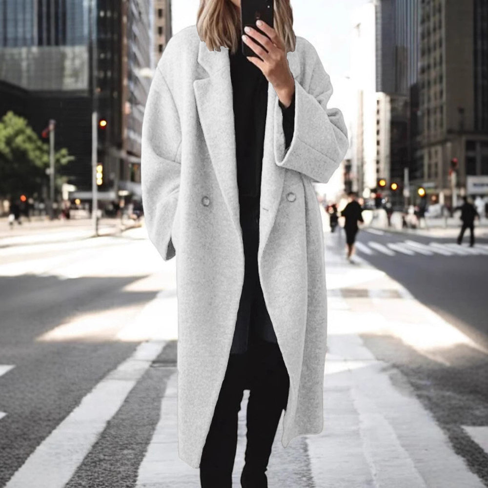 winter cross-border fashion  independent station  women's multi-color multi-size woolen long windbreaker outwear