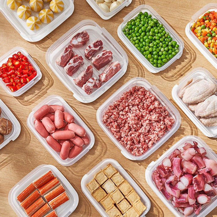 Refrigerator storage box Sealed fresh-keeping box Food grade freezer special meat frozen meat box Fruit food packing box