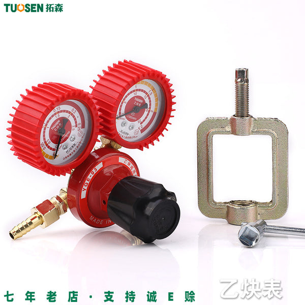 Tuosen Aluminum Alloy Acetylene Gauge Pressure Reducing Valve Shockproof and Corrosion Resistant Acetylene Gauge Acetylene Reducer