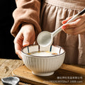 Large soup spoon for home ceramic spoon long handle soup drinking high temperature resistant spoon creative japanese large spoon spoon porridge spoon