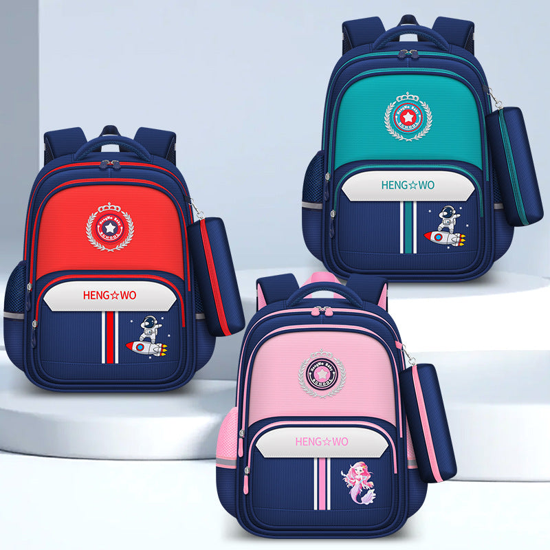Kids' backpack set (2-piece): grades 3-6 elementary school backpack - dropshipping available, lightweight, spine-protecting, and load-reducing
