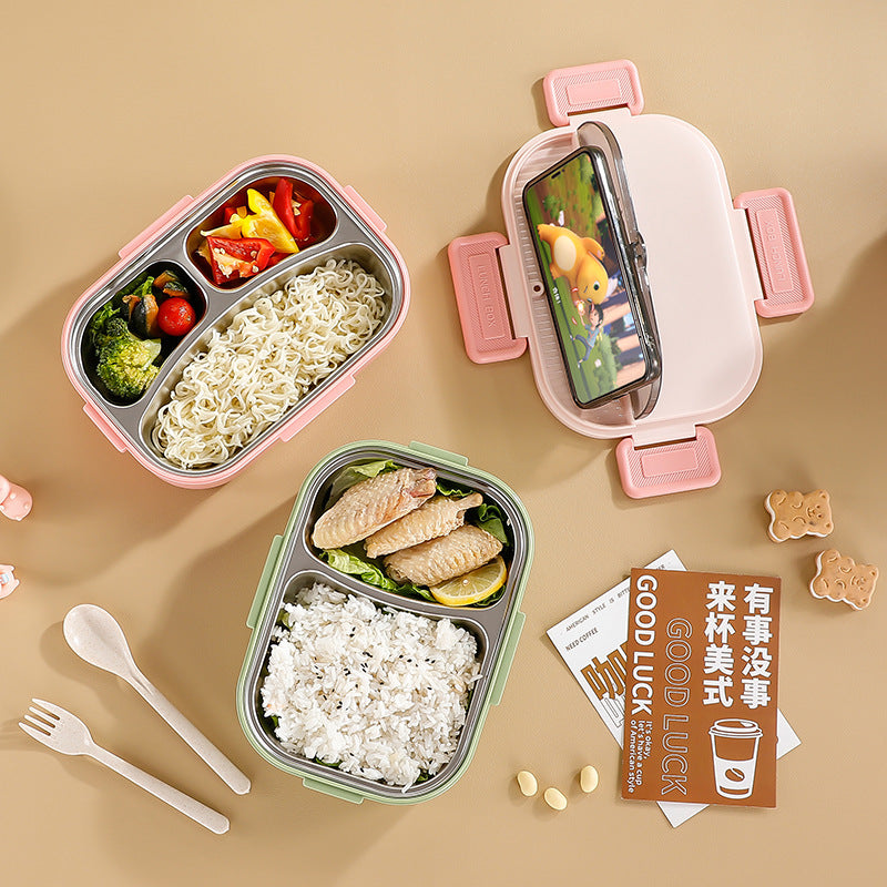 304 stainless steel insulated lunch box - perfect for elementary school students, kids, and office workers. features divided compartments and suitable for heating