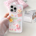 Suitable for iphone16 stereo cream rubber flower mobile phone case apple 17promax cute puppy anti-fall hard case