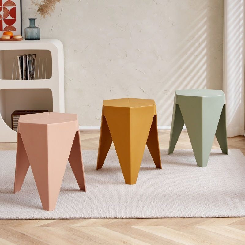 For home plastic stool stackable scandinavianpopular round stool thick rubber stool casual modern dining table chair high stool