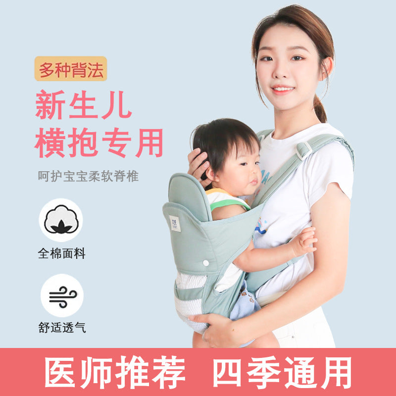 Baby newborn carrier - front and back carry, hands-free, breathable mesh, portable - your go-to for outings!