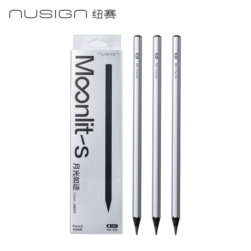 Deli Newsay NS753 Pencil HB/2B Silver Hexagon Newsay Pencil (Silver) (10pcs/box)