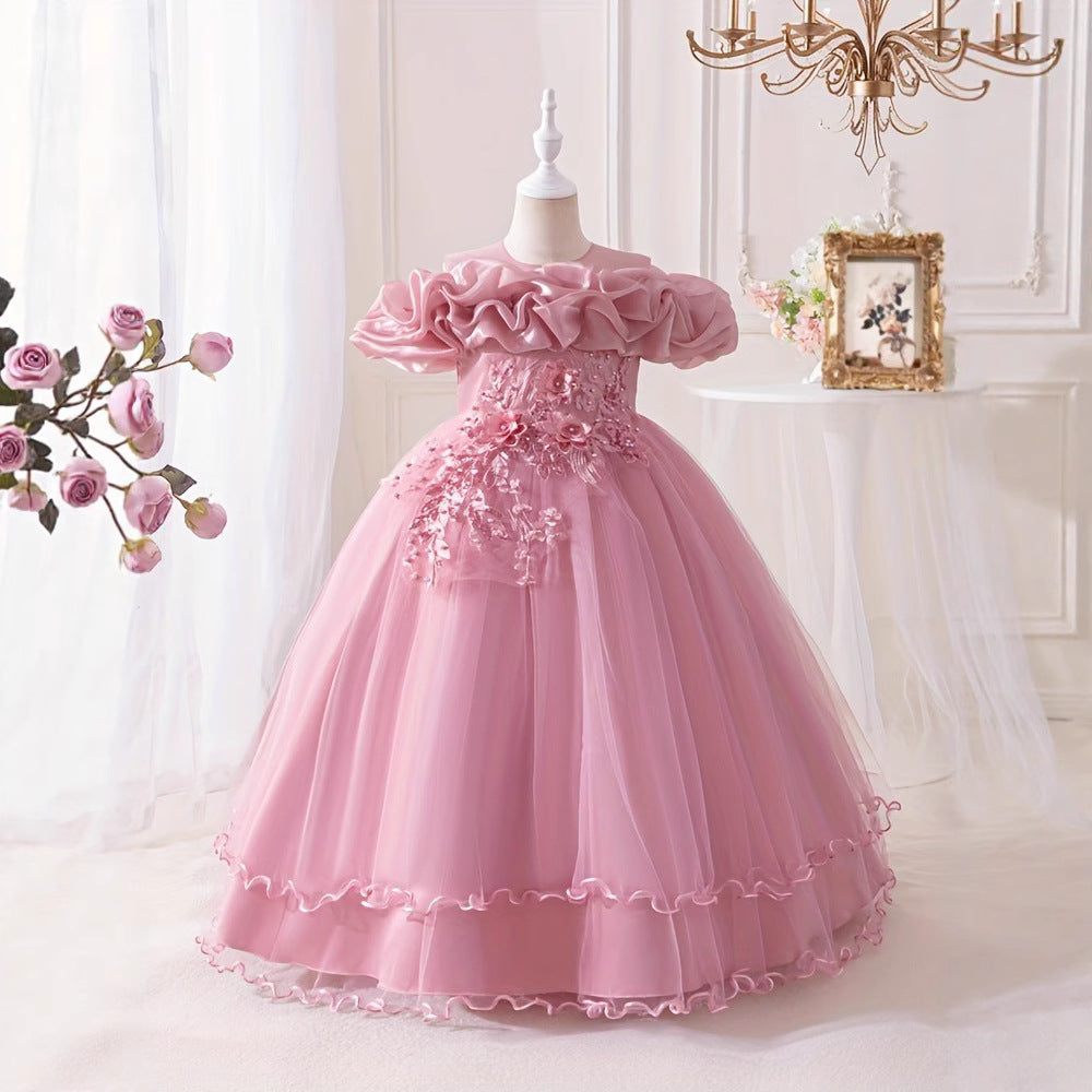 girls' spring/summer mesh dress  new foreign trade princess dress children's foreign trade dress