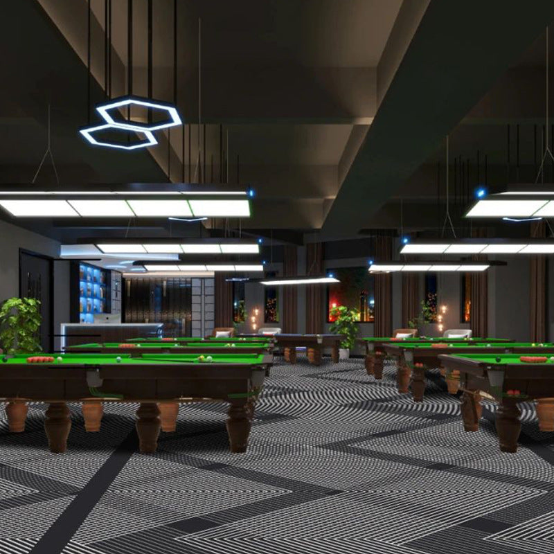 Custom billiard hall carpet - full coverage, printed design, large area, hotel & commercial billiard room nylon fire-retardant b1 carpet