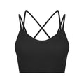 New spr ribbed fixed one-piece cup sports bra - sexy back, short style activewear for women (model dw366)