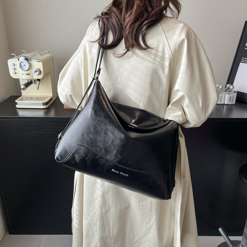 Retro pu large-capacity bag women's autumn and winter 2025 new tote bag multi-functional shoulder and shoulder dual-purpose bag