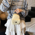 Korean style minimalist diamond pattern soft leather backpack for women, 2025 new fashionable and unique small backpack, simple shoulder travel bag