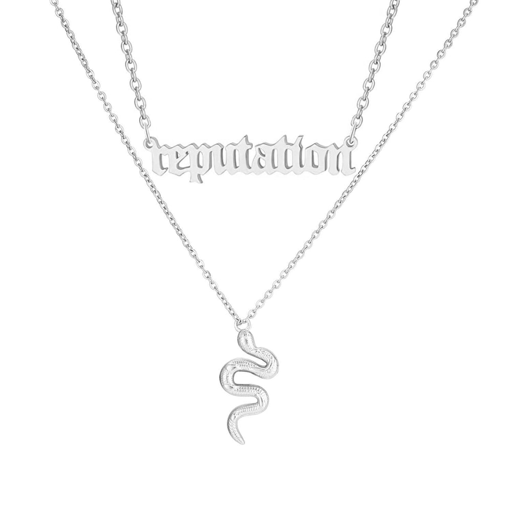 minimalist chic stainless steel double-layer snake necklace - cool, understated luxury