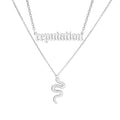 minimalist chic stainless steel double-layer snake necklace - cool, understated luxury