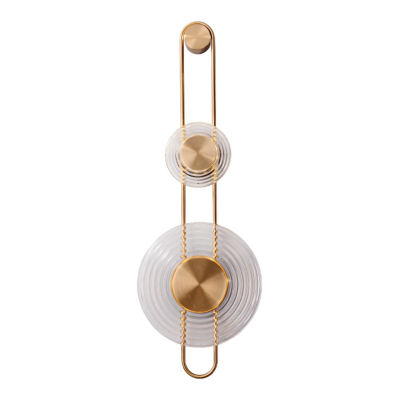 Modern minimalist wall sconce, long style, solid brass, for living room backdrop, hallway, aisle, glass ripple bedside, project wall lighting