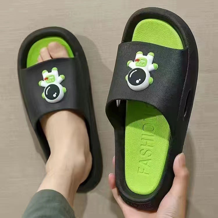 New summer casual men's slippers cartoon astronaut korean trendy indoor home bathroom bath slippers couple