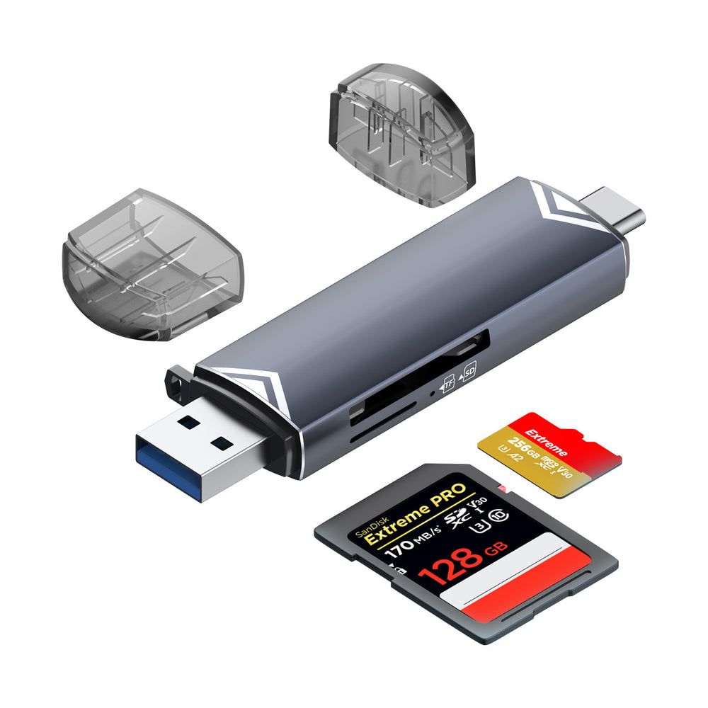 Usb 3.0 card reader, type-c 3.0 otg, sd card, tf card, usb drive, computer memory card, dual-slot simultaneous reading, multi-function