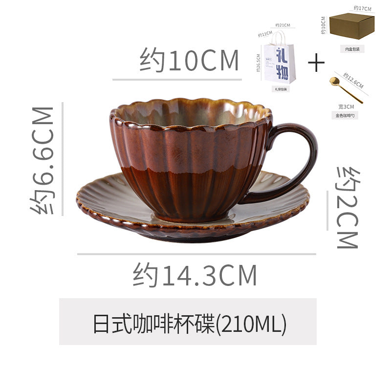 Vintage-inspired, high-end striped ceramic mug with a kiln-fired glaze effect. perfect for hotels, homes, offices, milk, coffee, afternoon tea, or just everyday drinking