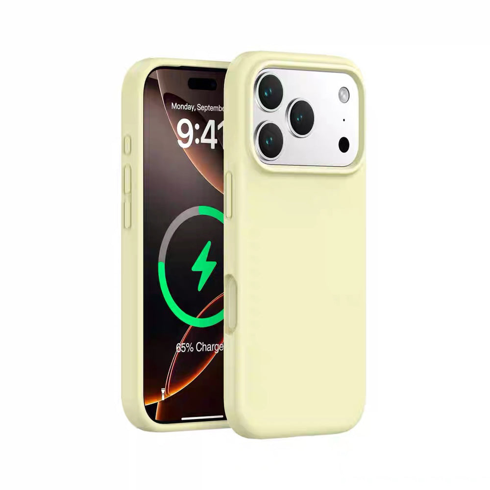 Large pore liquid silicone inner magnetic case for apple 17 pro max - solid color, skin-feel, drop-proof iphone 15