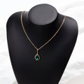 Emerald crystal necklace wholesale european and american autumn and winter jewelry accessories women's water drop retroniche styleclassy sense sweater chain