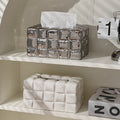 Nordic inspopular same style electroplated silver tissue box living room coffee table high-end tissue box creative desktop ornaments