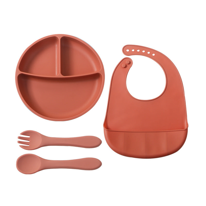 Kids' meal set: food-grade silicone utensils, baby bib, and fork & spoon - bestselling baby dining essentials (3-piece set)