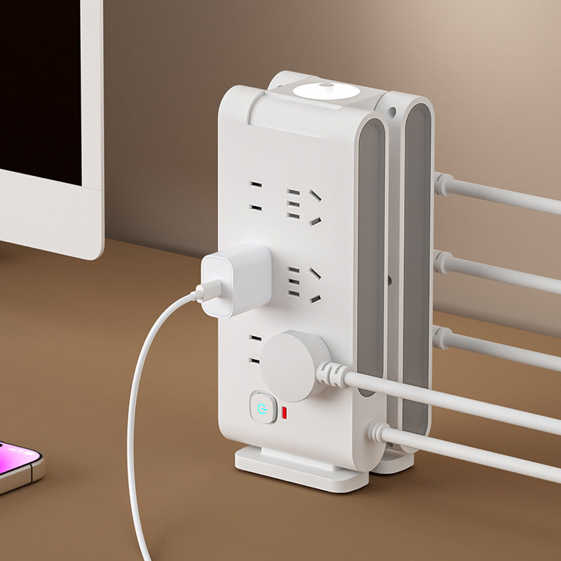 Multi-functional power strip with long cord, home power strip with multiple outlets, usb socket power strip, extension cord with night light