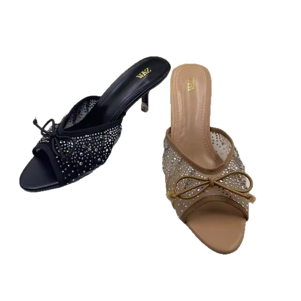 Za's 2025 new women's shoes: low-heeled, elegant, socialite-style pumps with closed toe, low-cut design, and ankle strap