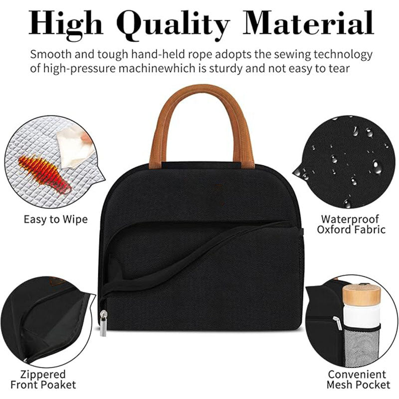 Customized thermal insulation portable lunch aluminum foil thickened hand carry bento bag, male and female students lunch box bag, large bento box