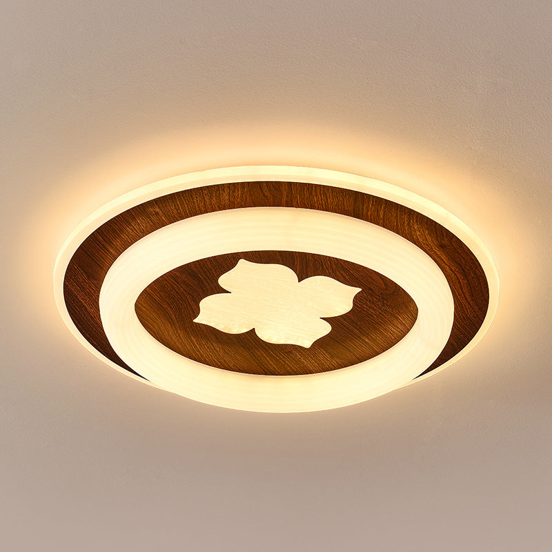 Zhongshan Lighting Living Room Lights Lobby Aisle Middle Ancient Walnut Color New Chinese Restaurant Chandelier Bedroom Ceiling Light