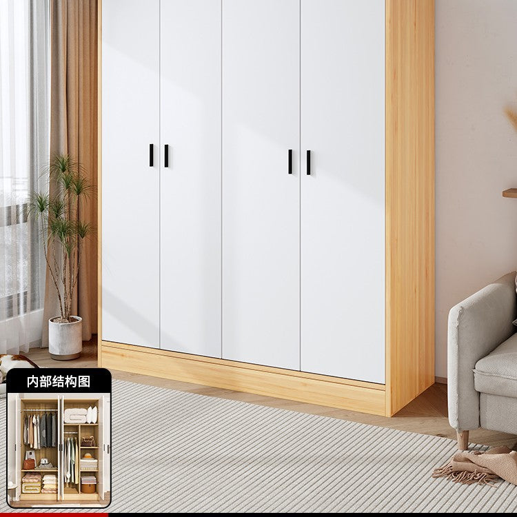 Wardrobe household bedroom small apartment simple wardrobe storage cabinet room wooden rental room economical hanging wardrobe