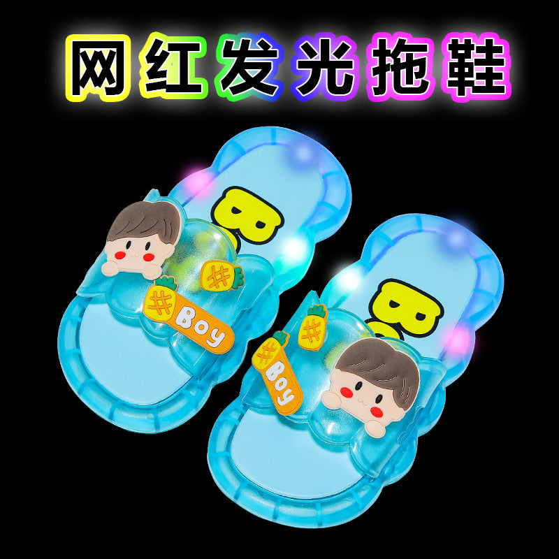2023 new kids' slippers: summer light-up, trendy cartoon design for toddlers and children - cute indoor/outdoor home slides