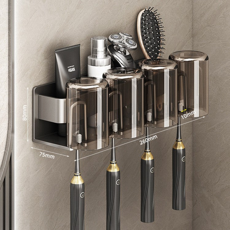 Bathroom cosmetic storage rack hair dryer holder bathroom gun gray wall-mounted paper towel storage rack hair dryer