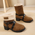 Export cross-border plus sizefleece-lined short women's boots martin boots stuffed women's boots winterfashionheattech cotton boots wholesale