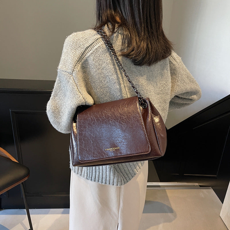 Foreign trade advanced sense versatile chain tote bag women's 2025 new large-capacity leisure commuting shoulder messenger bag