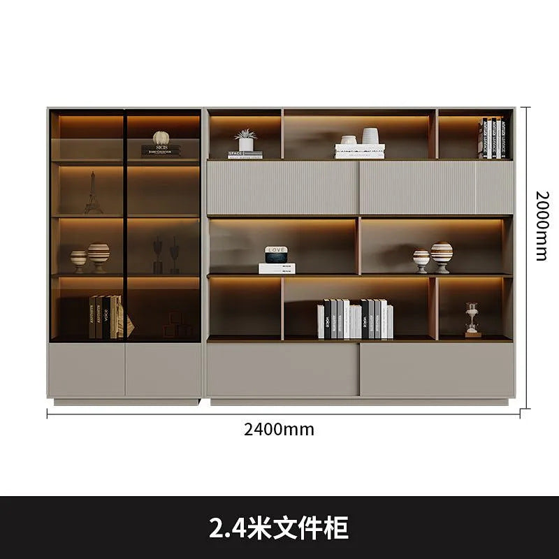 Retro file cabinet, office wall-mounted storage cabinet, storage cabinet, luxury boss background cabinet, bookcase floor
