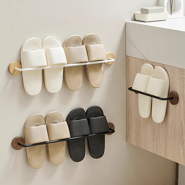 Walnut bathroom, slipper rack, no punching toilet, toilet, shoe hanger, storage rack, wall hanging door, rear shelf.