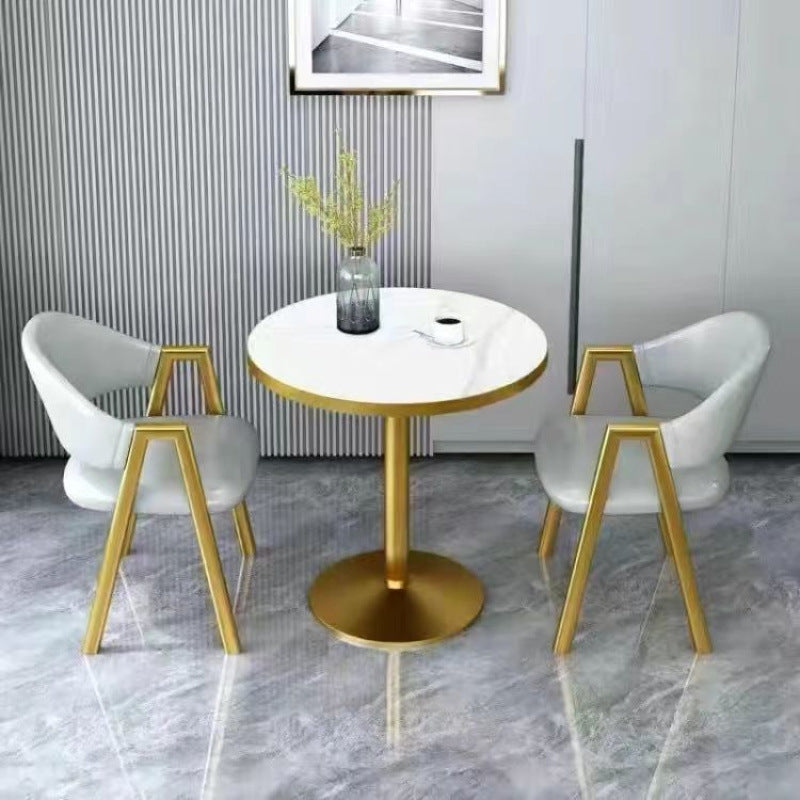 Scandinavian style small round table negotiation table and chair combination balcony for home sales office milk tea shop reception and reception casualcasual
