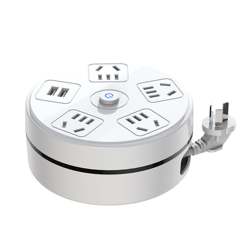 Retractable power strip with cord, multi-purpose extension cord, long cord, multi-function socket panel, multi-outlet with usb charging ports