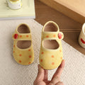 Vancahao girls' leather shoes,  autumn new collection, birkenstock-style fashionable and versatile polka dot shoes, outdoor children's footwear