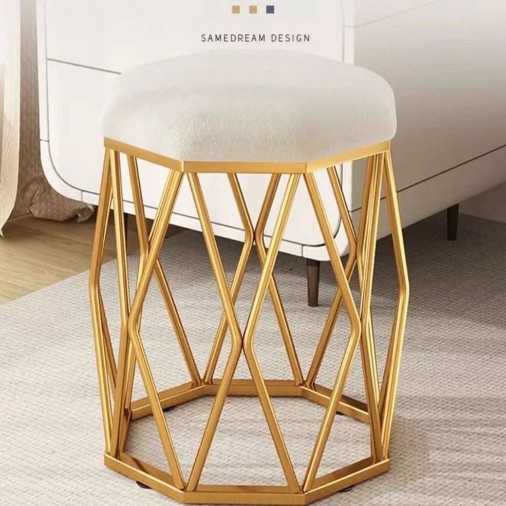 Accessible luxury dressing table bird's nest stool makeup table scandinavian girls bedroom makeup casualpopular octagonal makeup chair