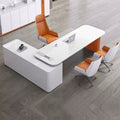 Painted white boss desk executive desk president desk fashion desk casual desk modern supervisor manager desk combination