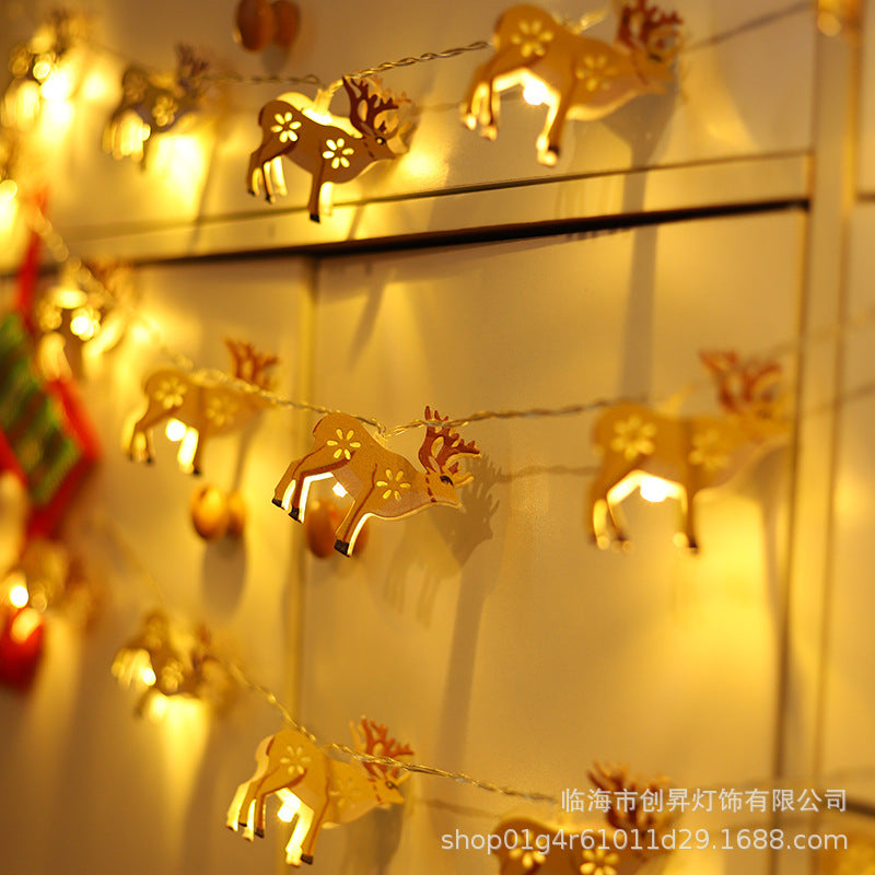Christmas decorative light string wrought iron deer bells snowflake set holiday lights store premium birthday girl baking