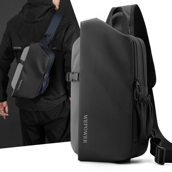 WEPOWER New Men's Shoulder Bag Korean Version Large Capacity Trendy Cool Breast Bag Safety Reflective Strip Commuter Oblique Span Bag