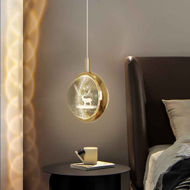 new luxury crystal ball bedside chandelier - trending bedroom, dining room, creative art bar, and cafe lighting
