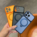 Suitable for contrasting color skin feel rotating magnetic holder apple 17 mobile phone case iphone18promax anti-fall hard case 16