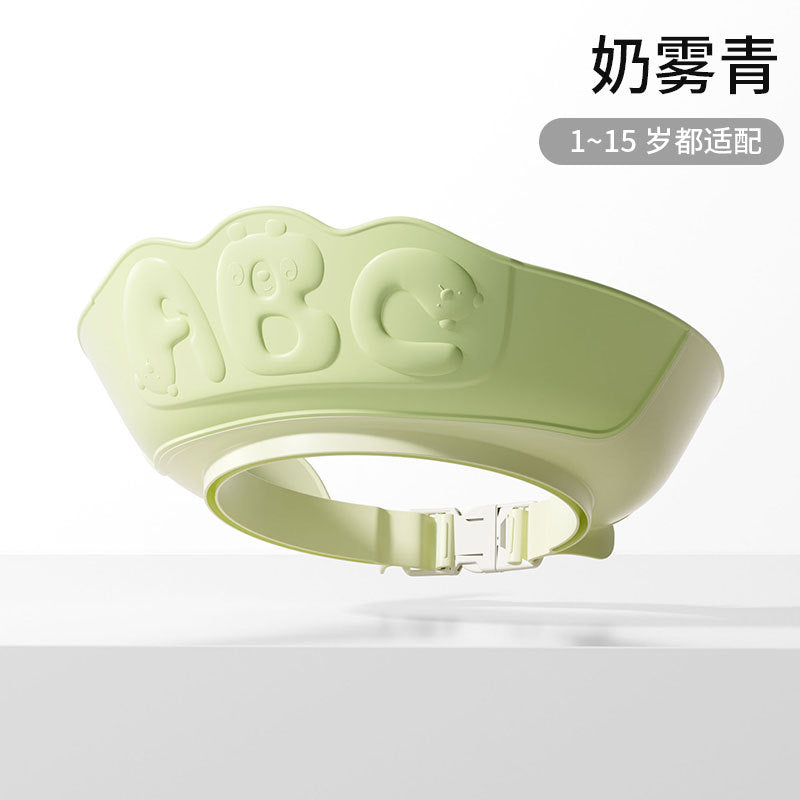 Baby cartoon shampoo cap - adjustable, waterproof, ear & eye protection, kids bath visor, water-shedding shampoo shield