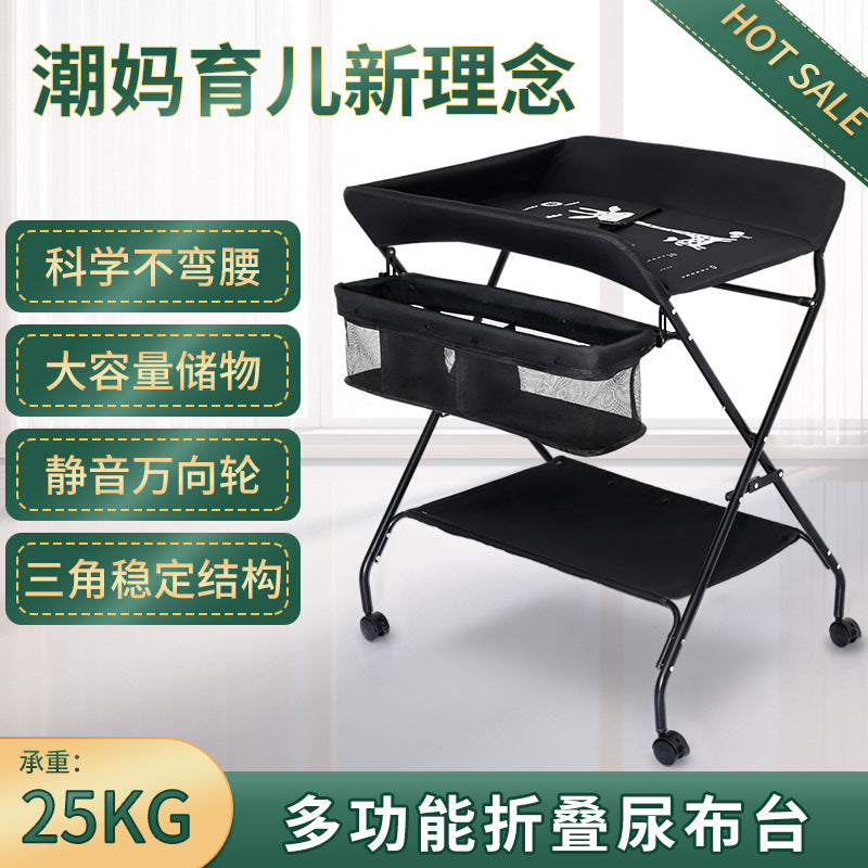 Diaper changing table - portable, multifunctional, foldable baby care station for newborns - bathing, diaper changing, and massage